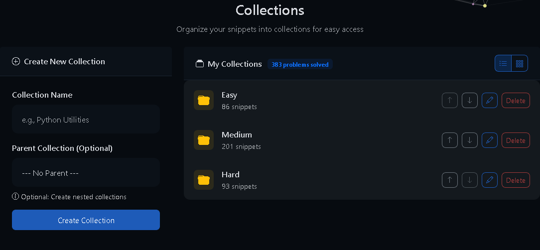 Collections Organization